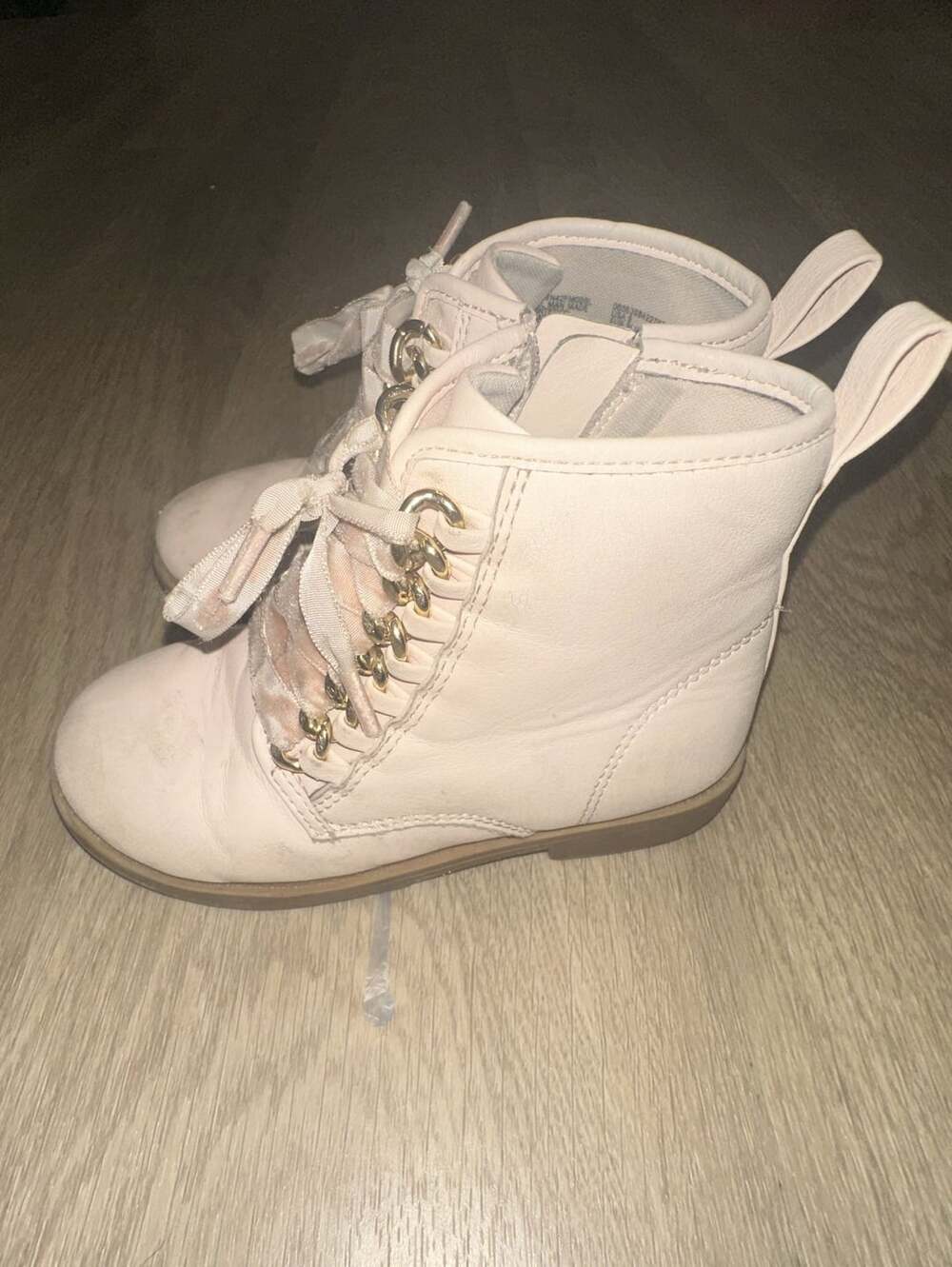 Wonder Nation Toddler Girls Chain Loop Combat Boots Size 6